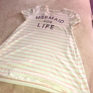 Pink and white striped dress